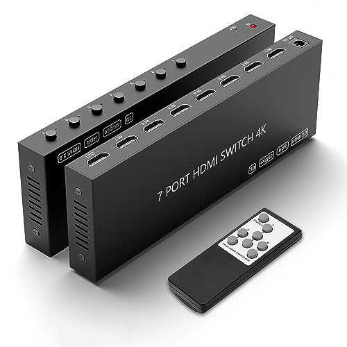 7�E�F�CHDMI�X�C�b�` 4k@60Hz HDMI�X�C�b�`���[ 7�C��1�o�� HDCP 2.0 �蓮HDMI 2.0�n�u 3D�Ή� Nintendo Switch/Switch OLED/Xbox/ PS5/4/3 �u���[���[���[ Fire Stick R