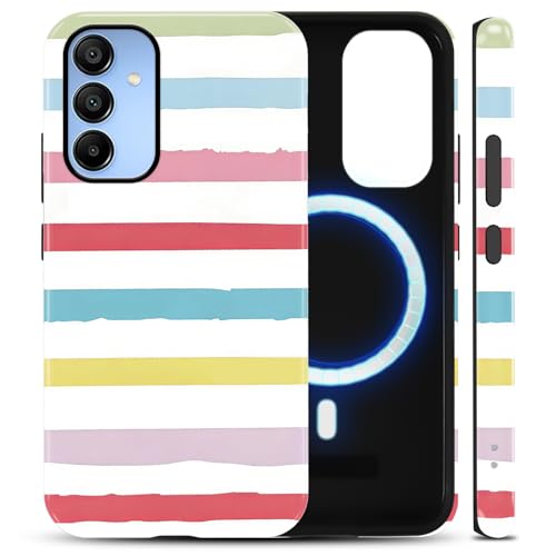 Coque Samsung A15 5G à rayures Candy compatible MagSafe