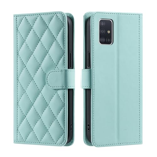 Lucyliy Compatible for Galaxy A51 Case,Compatible with Galaxy A51 Phone Case Flip Pu Leather Cover Mint Green