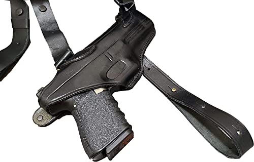 Leather Horizontal Shoulder Holster For Glock 17 19 22 23 31 32 34 Right Hand (Black) #TOP1