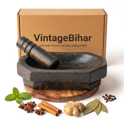 VintageBihar Mortar pestle for kitchen, Silbatta for Chutney, - Image 2