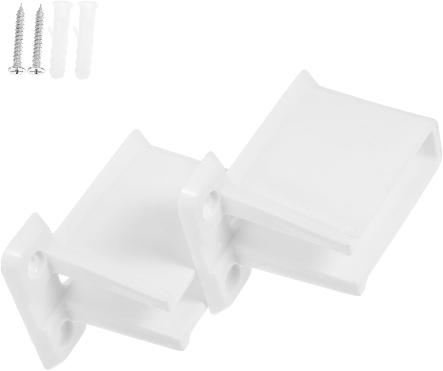 2 Pack Wire Shelf End Brackets for Closets and Storage White