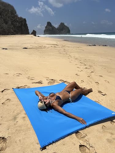 Canga de praia azul Maldivas com pompom