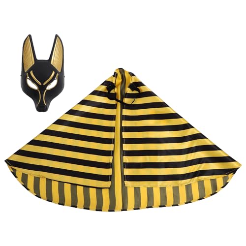 Masque Anubis de Cosplay Égyptien et Foulard en Tissu Confortable