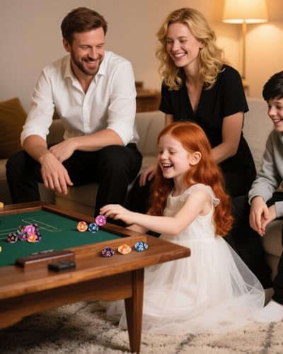 Hixava 49 Stück Acryl Polyedrische Würfel Set FarbSpielwürfel Doppel-Farben Tisch Spiel Würfel mit 7 Schwarze Kordelzugbeutel für Dungeons and Dragons Pathfinder DND RPG MTG D20 D12 D10 D8 D6 D4