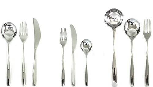 Mepra Morgana 102722039 39 Pcs Flatware Set – Metallic Tableware, Dishwasher Safe Cutlery