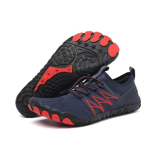 Non-Slip Barefoot Shoes with a Wide Toe and Flexible Sole Provide a Natural and Smooth Athletic Experience. Comfortable for Everyday wear and Suitable for All Seasons (Unisex). (Black and Red,40-EU)