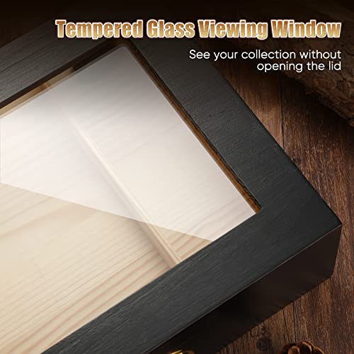 (Xl) Handcrafted Humidor For 20-30 Items, Desktop Cedar Wood Storage Case With Hygrometer, Humidifier, Divider, & Dropper #TOP3