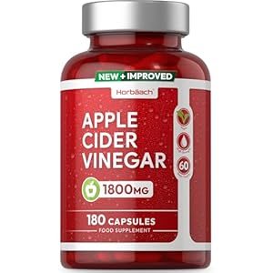 Apple Cider Vinegar Capsules 1800mg | High Strength ACV | 180 Vegan Capsules (Not Tablets) | 60 Day Supply | by Horbaach