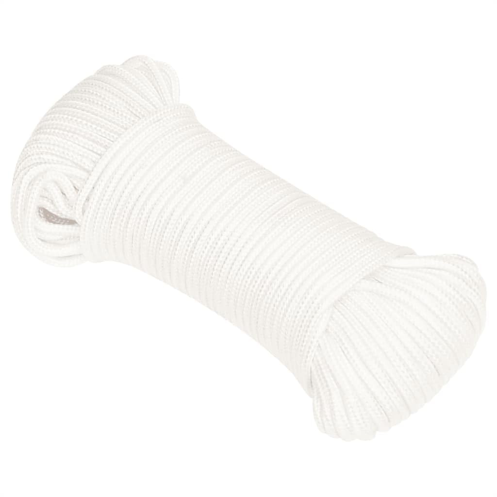 vidaXL Boat Rope Anchor Line Braided Cord UV Resistant Ship Marine Yacht Coil Rope Abrasion Resistant Full White 5 mm 500 m Polypropylene — image 1