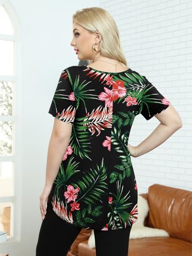 Image of BELAROI Women Plus Size Tops V-Neck Tunics Shirts