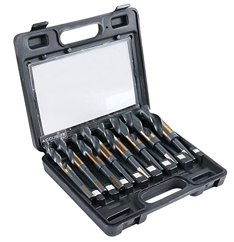 Accusize Industrial Tools M35 (H.s.s.+5% Cobalt) 1/2" Shank And Drill - 9/16" To 1", Set Of 8 Pieces, H516-6507 #TOP2