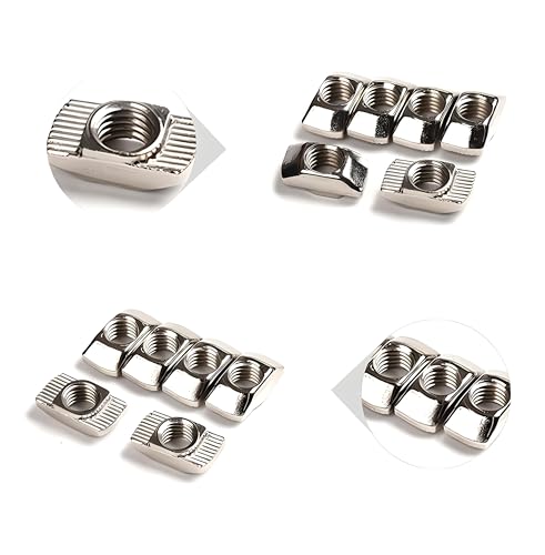 HXJDAM Nutensteine 120 Stück Hammerkopfmutter 8mm Nut 8 M5, Stahl verzinkt, M5 Gewinde T-Slot Nutmuttern Kohlenstoffstahl Hammermutter für Aluminiumprofil-Extrusionsschlitz (EU30-M5 x16x8)