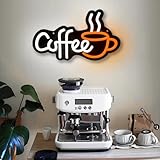 EZMYMA Coffee Neon Signs,Small Coffee Bar Sign Decor Dimmable USB Powered Coffee Signs For Coffee Bar Decor,Coffee Stantion,Coffee Wall Decor For Kitchen Home,12.6 * 9 Inch