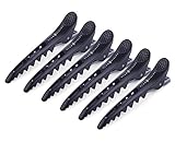 GLAMFIELDS 6 Pack Professional Plastic Shark Hair Clips for Styling and Sectioning - Durable Shark Hair Clip with Non-slip grip & Wide Big Teeth for Easy Styling Thick/Thin