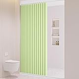 SUGOI シャワーカーテン 120cm丈 80cm幅 シャワーカーテン 防カビ 防水 ユニットバス 小窓 高密度 浴室窓 お風呂窓 バスルーム 形状記憶加工 目隠し 断熱 保温 遮光 防寒 厚手 無地 間仕切り 浴室の目隠し リング付き シンプル 洗える 1枚 グリーン