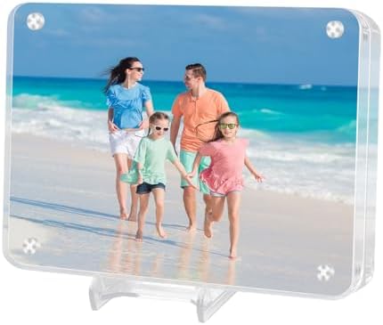 TXErfolg Photo Frame 10 x 15cm Acrylic Photo Frame Frameless Clear Photo Block (Thickness 10mm 10mm) with Cleaning Cloths Visible Picture Frame Display Block (Horizontal or Vertical