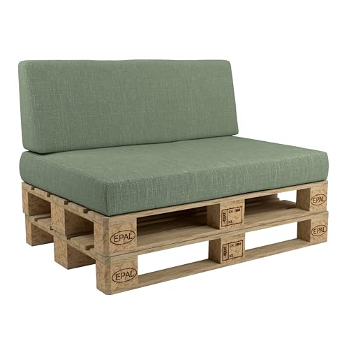 POKAR Bezüge für Palettenkissen Palettenauflagen Palettenmöbel Palettensofa, Sitzkissen 120x80, Grün