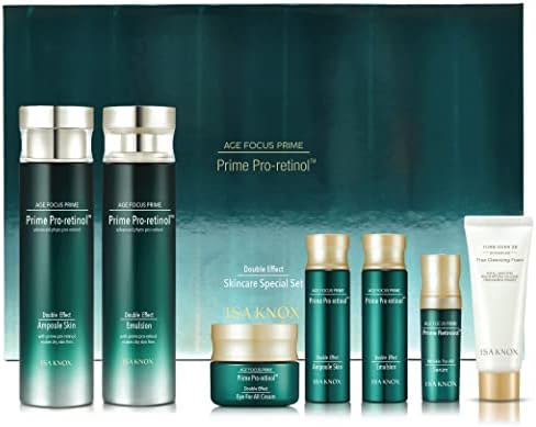 Isa Knox AGE FOCUS PRIME DOUBLE EFFECT SKINCARE - Korean Skincare, Lightweight but Nourishing Toner, Emulsion Lotion, Serum, Cream, Cleansing Foam (417ml / 14.10 Fl Oz) by LG BEAUTY ,1