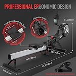JOROTO Rowing Machine for Home, Air Magnetic/Water Foldable Rowing Machines with 10 Levels, Rower Machine with 350lbs Weight Capacity, App Compatiblem, Tablet Holder - Image 5