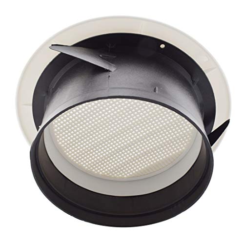 Image of SDTC Tech 6 Inch Round Air Vent ABS Louver Grille Cover with Built-in Screen Mesh Detachable Soffit Air Exhaust Vent for Bathroom Kitchen Bedroom Office