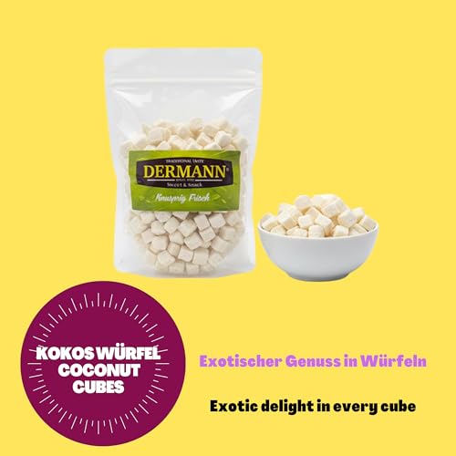 Noix de Coco Séchée en Cubes 500 g – Morceaux de Coco Délicatement Séchés et Naturellement Aromatiques – Snack Tropical Croquant et Doux – Sans Additifs, Idéal pour Collation et Cuisine – vue 2