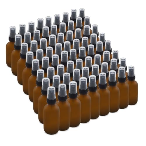2 oz amber frosted glass spray bottles, 72-pack, 20-400 neck