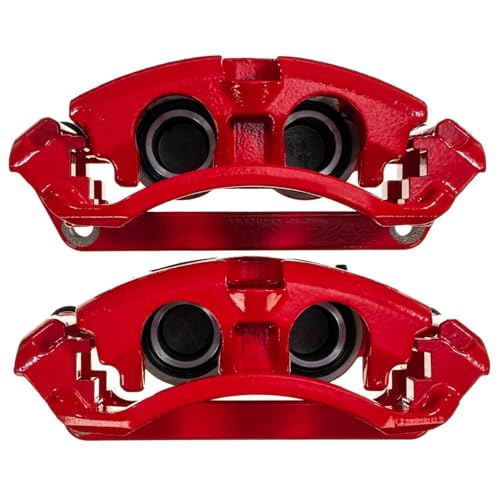 PowerStop Rear Red Powder Coated Brake Caliper Pair For Ford F-250 Super Duty 2013-22 | Ford F-350 Super Duty 2013-22 - High Temp Brake Caliper Upgrade, S5472