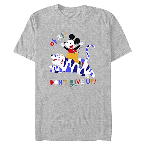 T-shirt Mickey Disney homme grande taille 4XL haut manches courtes gris