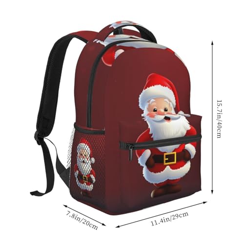 Sac à dos décontracté et léger Père Noël contre la fatigue du dos