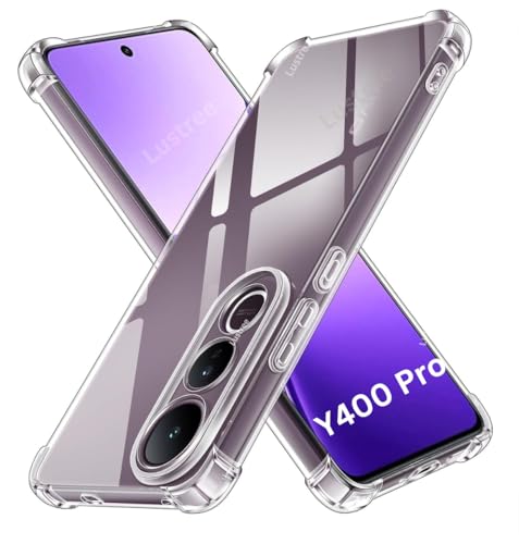 Image of Lustree Compatible with vivo Y400 Pro 5G Back Cover| Clear + TPU Case with 4 Corner Air Cushion Protection & Camera Protection | Slim& Stylus Cover for vivo Y400 Pro 5G