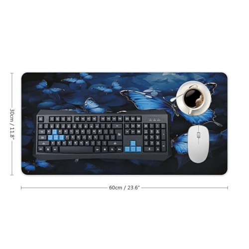 Pad Mouse Extendido Azul con Mariposas Antideslizante miniatura 2