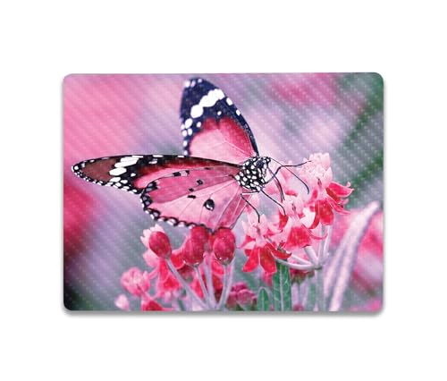 Image of MightySkins Carbon Fiber Skin Compatible with Microsoft Surface Laptop Go 3 (2023) Full Wrap Kit - Pink Monarch | Protective, Durable Textured Carbon Fiber Finish | Made in The USA