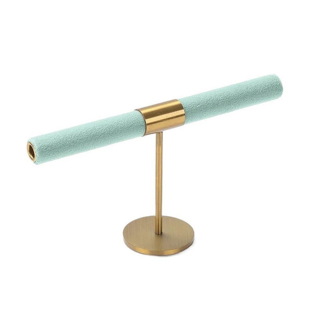 Support de rangement de bijoux vert petit format en métal avec présentoir à bague