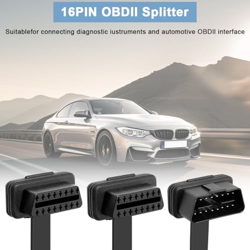 Image of STHIRA OBD2 Spliter 2 in 1 Extension Cable 16-Pin Male to Dual Female OBDII Connector Cable for Automotive Diagnostic Scan Tools, Code Readers, and Monitoring Devices