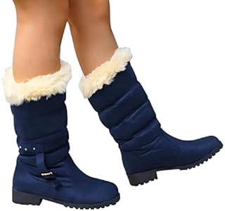 Winterlaarzen voor dames, gevoerd, elegant, sneeuwlaarzen, chunky hak, antislip, wandellaarzen voor vrouwen, halfhoge laars, comfortabel, warme winterschoenen, thermolaarzen met gesp, dameslaarzen Winterlaarzen voor dames, gevoerd, elegant, sneeuwlaarzen, chunky hak, antislip, wandellaarzen voor vrouwen, halfhoge laars, comfortabel, warme winterschoenen, thermolaarzen met gesp, dameslaarzen
