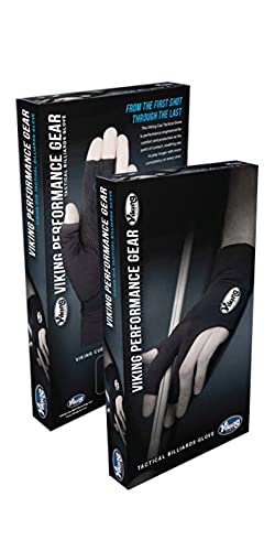 Viking Billiard Right Handed Pool Cue Glove For Women And Men Black Lycra And Moroccan Leather Size Small/Medium #TOP4