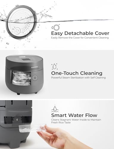 Image of CUCKOO Multifunctional Electric Rice Cooker | 2 Litres Premium Non-Stick Pot | 6 Cups or 650 Grams Raw Rice Cooking Serves 2-6 People | 580 Watt Multi Cooker With 13 Menu Presets & Auto Clean Feature (Gray)
