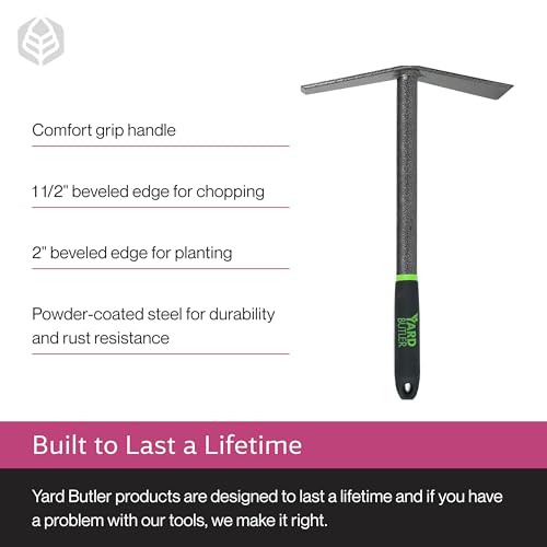 Yard Butler Terra Garden Hand Tools - Weeding Hand Tiller Tool for Efficient Gardening - Weed Remover Tool for Lawn & Garden Care - Durable Gardening Accessory, Mattock by Yard Butler - Image 4