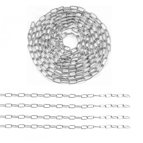 8 meter 1.2mm Kette Edelstahl 304 Hochbelastbare Geschweißte Kettenglieder zum Aufhängen von Zäunen, Edelstahlkette Starke, Stahlkette Schwenkkette Kette aus Stahl, Maximale Belastung 10KG