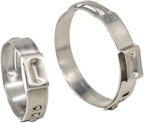 Miniatura 5 de 50 unidslote 304 acero inoxidable 0.256 in-0.827 in abrazaderas de manguera de oreja única SS304 mini clips una oreja abrazadera de tubo sin paso,