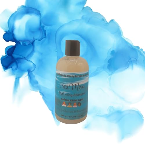 Sea Moss Hydrating Shampoo 8 fl oz - For Women, Men, and Children\'s Hair - Promotes Healthy Hair Growth and Scalp - Infused with Vitamins and Minerals - Suitable for Daily Use