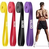 VeloX プルアップ補助・全身トレーニング用 トレーニングバンド セット (4レベル調整可能) - 専用収納バッグ付き 自宅筋トレ・リハビリ・フィットネス 男女兼用