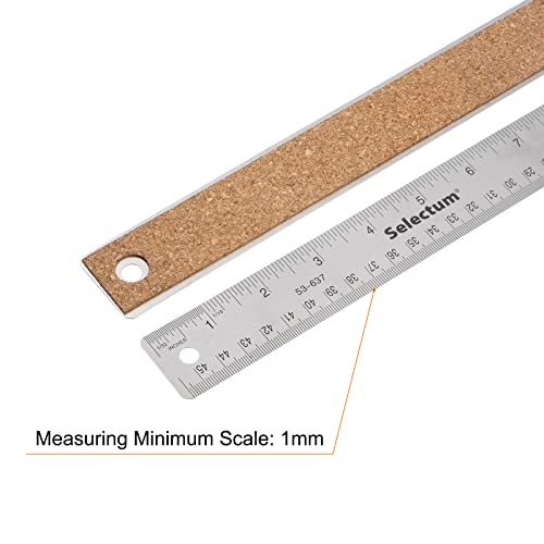 Reglas de acero inoxidable de 45 cm antideslizantes y regla de metal métrica 4