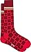Price comparison product image PAUL SMITH "Mngram Multi" Mens Cotton One Size Socks Red Squares & Circles with Multicoloured Top Stripes