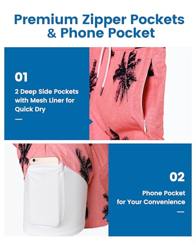 Image of maamgic 2 in 1 Mens Swim Trunks 7 Inch Swim Shorts Swim Suits Board Shorts