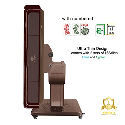 Folding Automatic Mahjong Mah Jongg Table 36Mm American Mahjong Numbered Tiles Foldable Style With 2 Sets Of Tiles + 4 Racks Built-In Hard Table Cover #TOP1