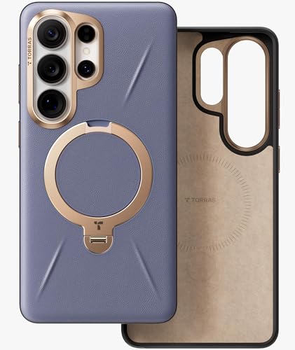Image of TORRAS Q3 VegSkin Original Imported S26 Ultra Case, 360 Magnetic Stand, MagSafe Compatible, Mil-Grade Drop Tested, Organic Silicone Leather Galaxy S26 Ultra Back Cover, Amethyst Purple