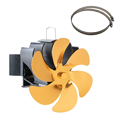 Ventilador de estufa BG606 de 6 aspas para chimenea doméstica con distribución eficiente de calor silencioso pequeño negro bronce dorado plateado silencioso