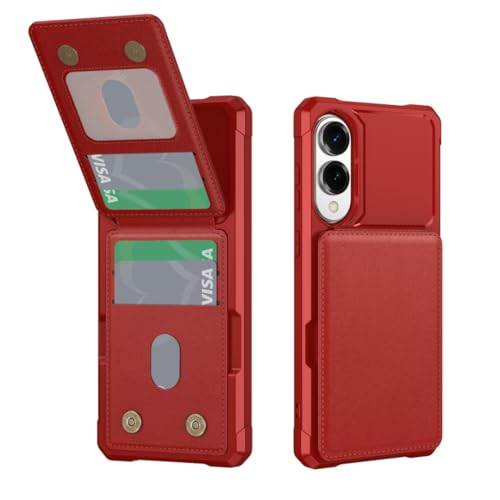 Housse Galaxy A36 5G rouge antichoc et étui cartes de crédit